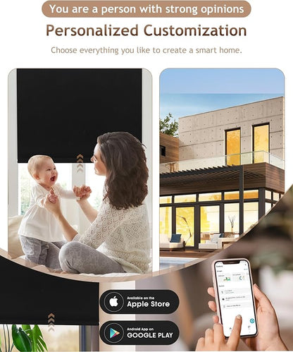 Kincmo Motorized Blinds with Remote, 100% Blackout Motorized Roller Shades Work - Image 2