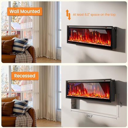 60” Smart Electric Fireplace - Image 4