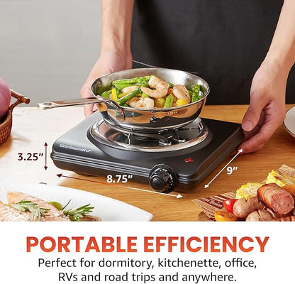 Elite Gourmet ESB100B Countertop Single Coiled Burner Electric Hot Plate - Image 2