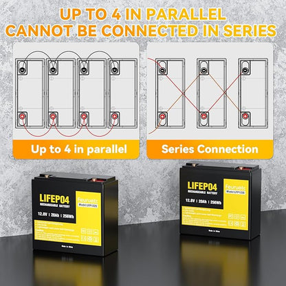 12V 20Ah Deep Cycle LiFePO4 Battery, 12 volt lithium phosphate battery - Image 4