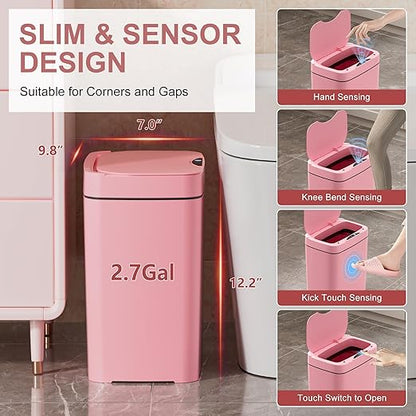 2 Pack 2.7 Gal Bathroom Trash Can - Image 3