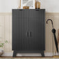 Shoe Cabinet Storage for Entryway, 4 Tier Fluted Shoe Storage Cabinet by HUANLEGO