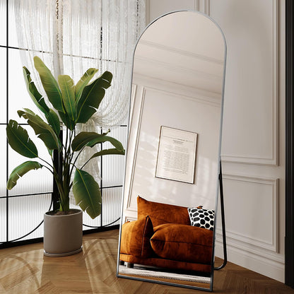 AUYHM Standing Mirror,Arch Mirror Full Length,71"x26" Silver Mirror Full Length,Silver Arch Mirrors,Floor Length Mirrors