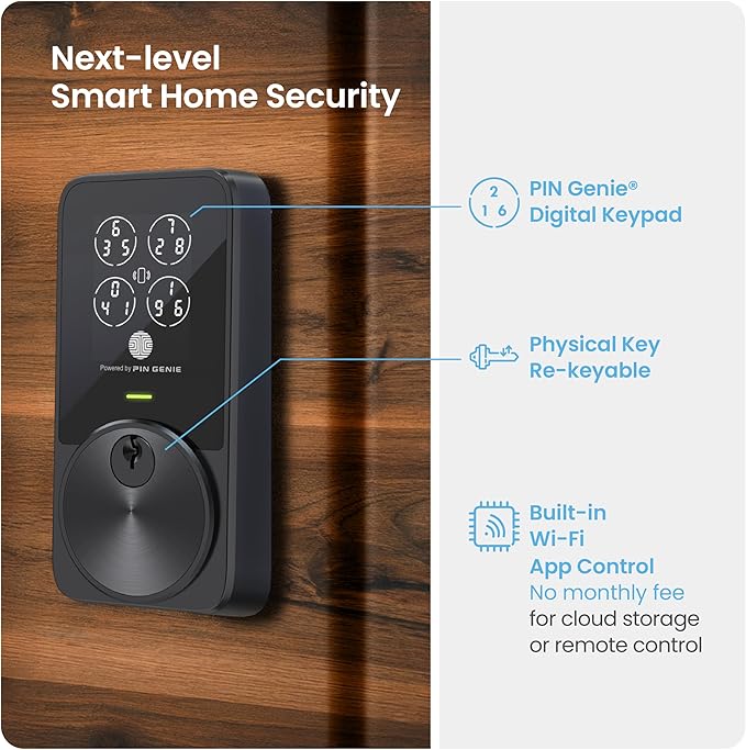Lockly PIN Genie Pro Zeno Series Smart Lock, Keyless Entry Door Lock - Image 2