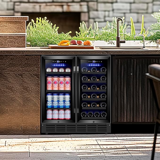 30'' Wine and Beverage Refrigerator, Upgrade Dual Zone Wine Cooler, 30 Inch - Image 7