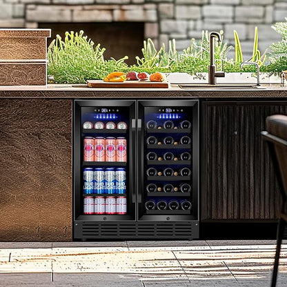30'' Wine and Beverage Refrigerator, Upgrade Dual Zone Wine Cooler, 30 Inch - Image 7