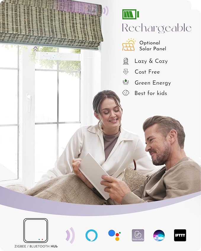 Graywind Smart Natural Roman Shades Compatible - Image 4