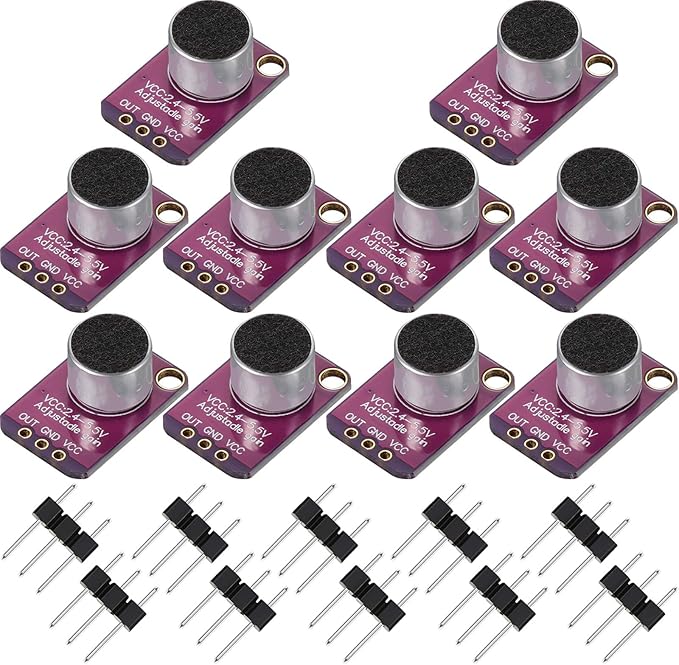 Weewooday 10 Pieces Electret Microphone Amplifier Adjustable MAX4466 Module by Weewooday