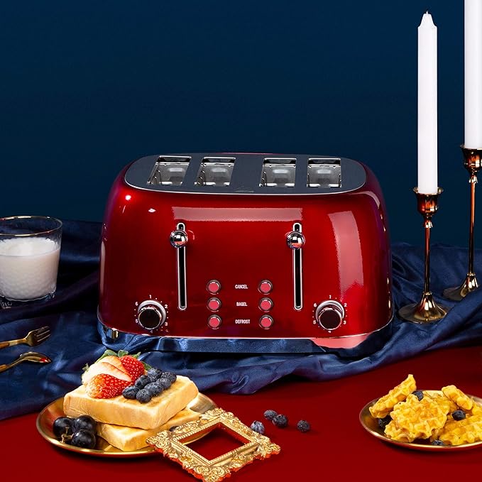 Roter Mond 4 Slice Toaster Retro Stainless Steel - Image 7
