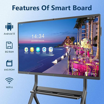 YIXZSWD Smart Board, 65 Inch Interactive Whiteboard 4K Touchscreen Built in - Image 4