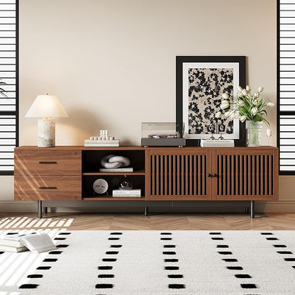 Zerberus 78” TV Stand, Mid-Century Modern TV Console Entertainment Center - Image 7