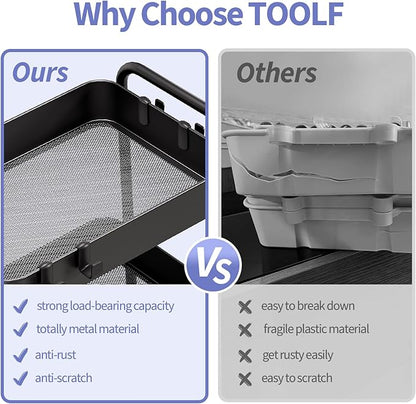 TOOLF 4-Tier Metal Rolling Cart - Image 5