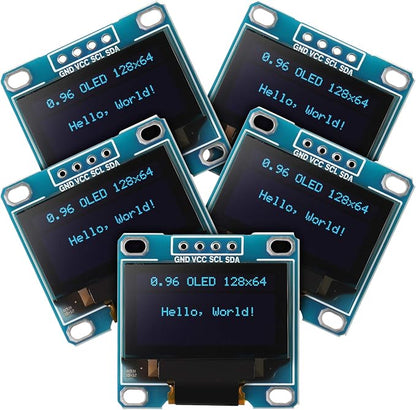 Weewooday 5 Pieces 0.96 Inch OLED Module 12864 128x64 Driver IIC I2C Serial by Weewooday