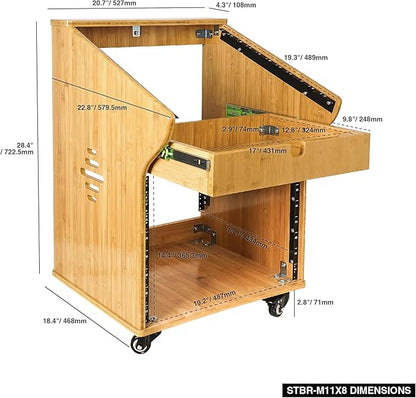 Sound Town DIY Solid Carbonized Bamboo Studio Rack - Image 6