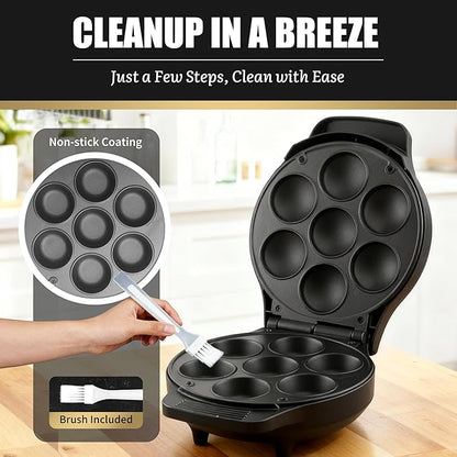 Mini Stuffed Pancakes Maker, Electric Ebleskiver Poffertjes Maker Pan, Danish - Image 5