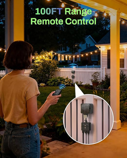 BN-LINK Outdoor Light Timer, Waterproof Plug-in Dusk-to-Dawn Controller - Image 3