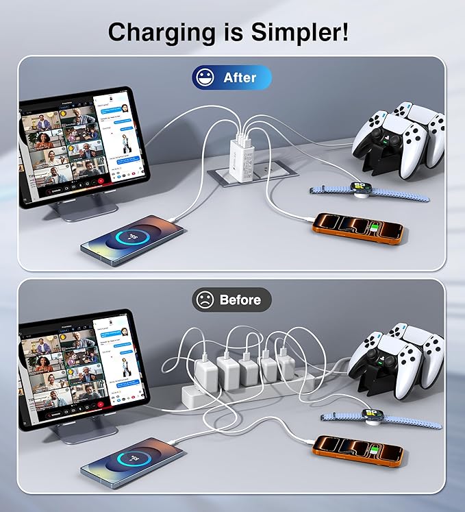60W Fast Charger Block, 5-Port Dual 30W PD Charging Adapter+QC 3.0 Wall Plug - Image 7