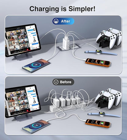 60W Fast Charger Block, 5-Port Dual 30W PD Charging Adapter+QC 3.0 Wall Plug - Image 7