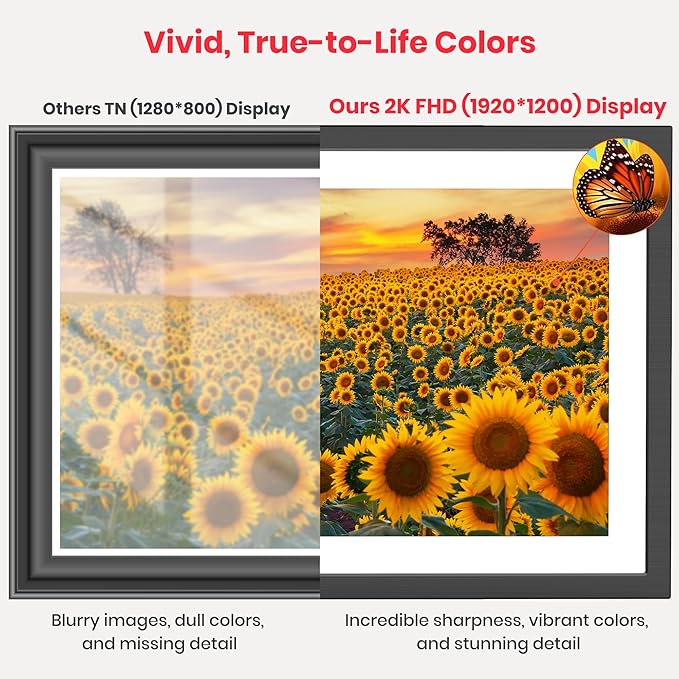 2K 64GB Frameo 10.1 Inch Digital Picture Frame, Smart WiFi Electronic Photo - Image 6