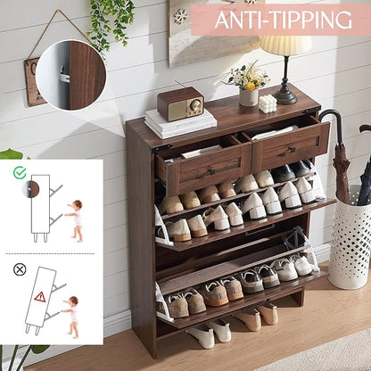 Shoe Storage Cabinet, Farmhouse Shoe Organizer - Image 3