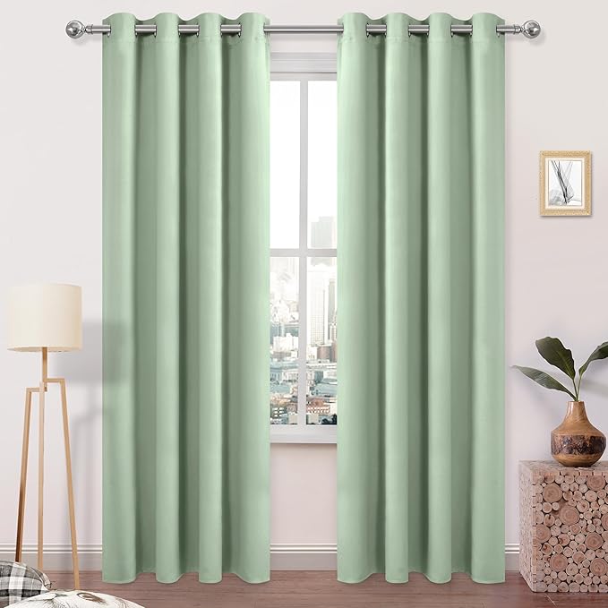 DWCN Light Green Blackout Curtains by DWCN