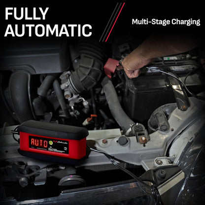schumacher electric 3a car battery charger & maintainer, close-up detail