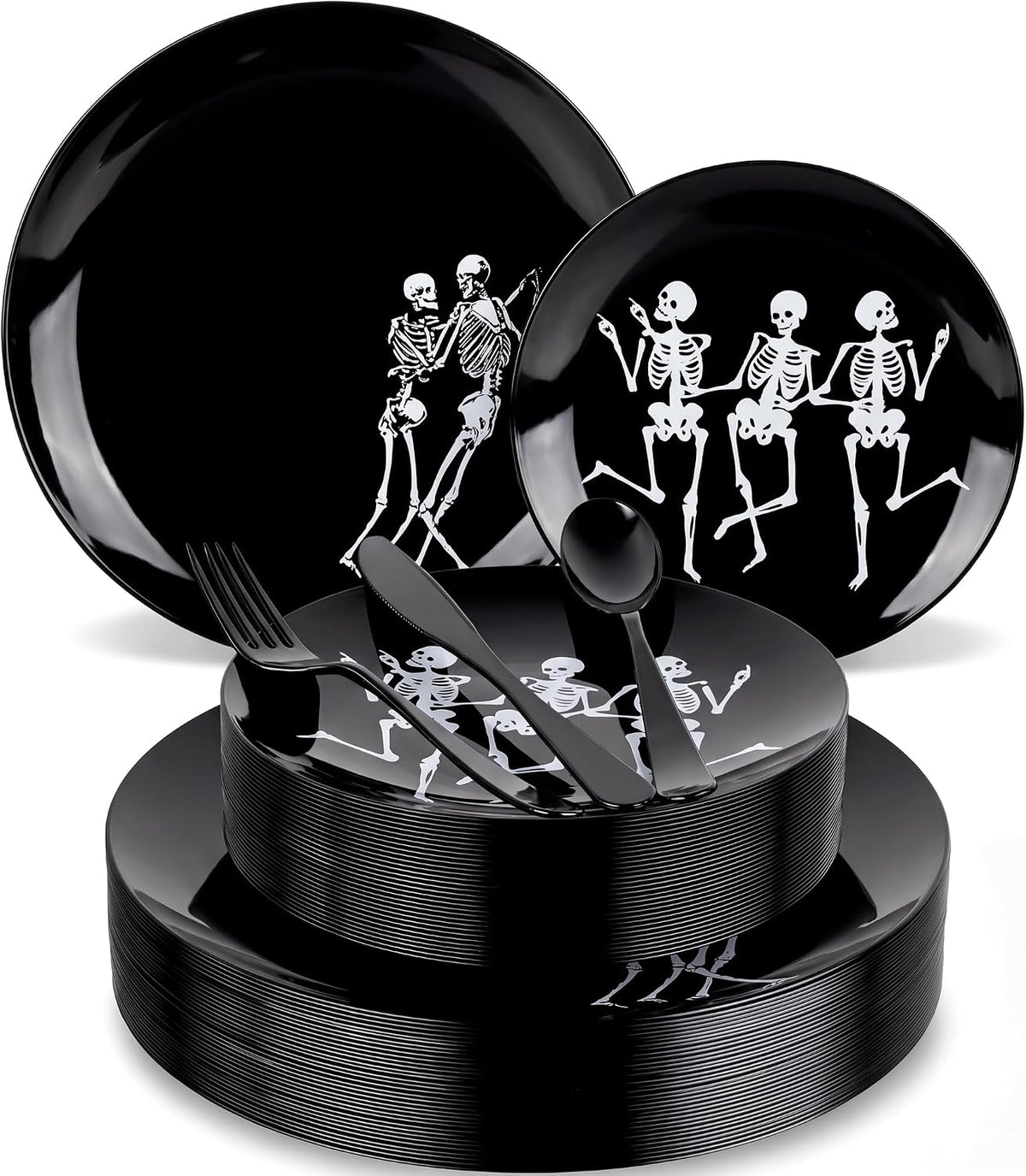 Hioasis 125 Pcs Halloween Plates for Party