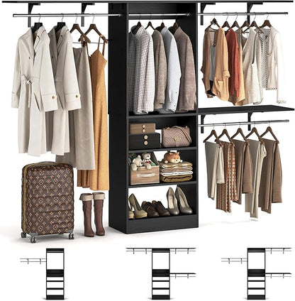8FT Closet System with Shelves, Wall Mount Bedroom Wardrobe Walk-in Closet by iSunirm
