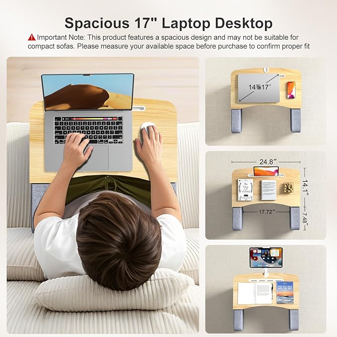Lap Desk for Adults with Arm Rests, Ergonomic Laptop Pillow Stand for Bed - Image 4