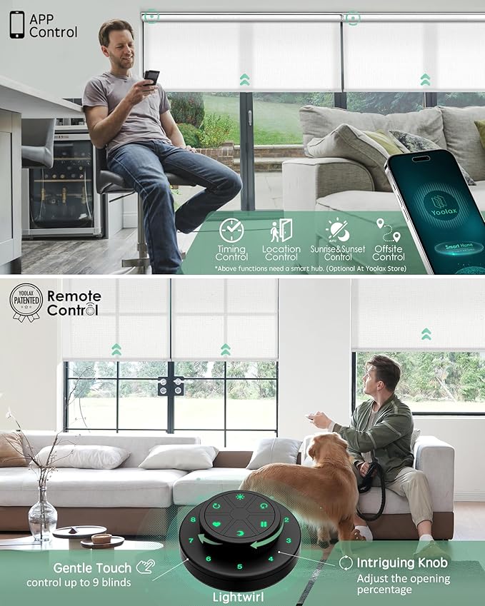 Yoolax Motorized Blinds with Remote, Smart Blinds - Image 3