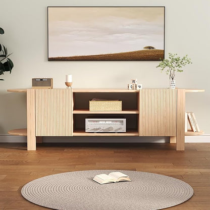ZOSQUARE 65 Inch TV Stand for Up to 75 inch TVs, Fluted Entertainment Center - Image 6