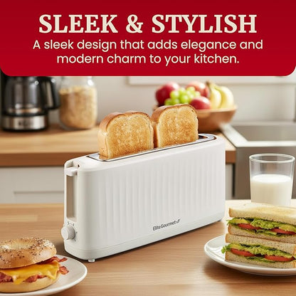 Elite Gourmet ECT2517C SLIMTOAST™ 2-Slice, Long Slot Toaster, Cool-touch Body - Image 2