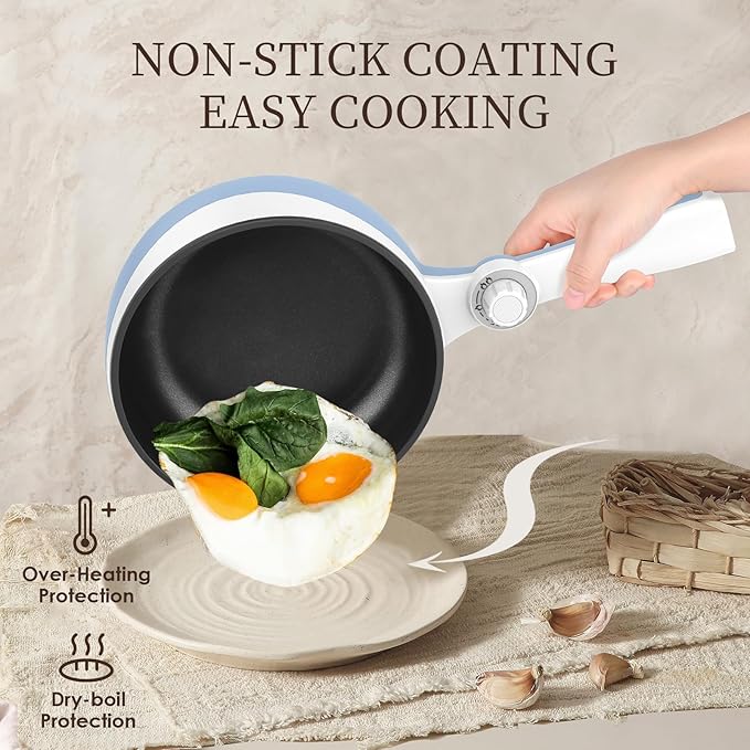 Audecook Hot Pot Electric, 1.7L Mini Electric Skillet Portable Nonstick Sauté - Image 4