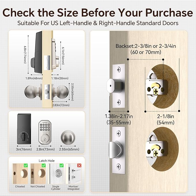 VCHOO Keyless Entry Door Lock Set Smart Locks - Image 6