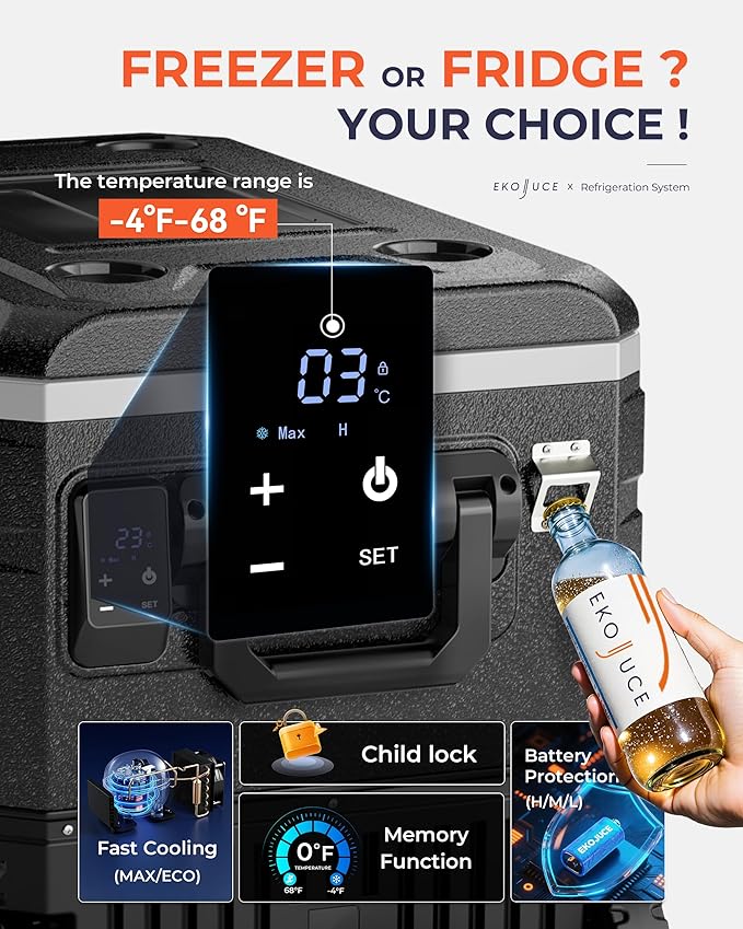 12V Refrigerator, 85 Quart Electric Cooler, 12V/24V DC 100~240V AC, 12v cooler - Image 4