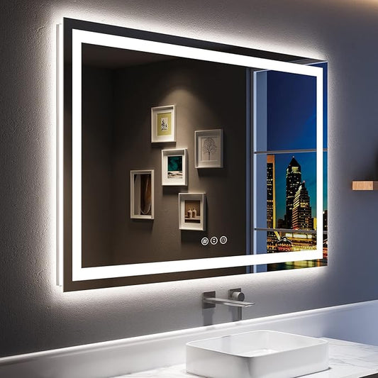 YEELAIT 55x36 Inch LED Bathroom Mirror by YEELAIT