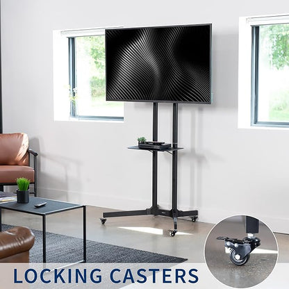 VIVO Mobile TV Cart for 32 to 83 inch Screens up to 110 lbs, LCD LED OLED 4K - Image 4