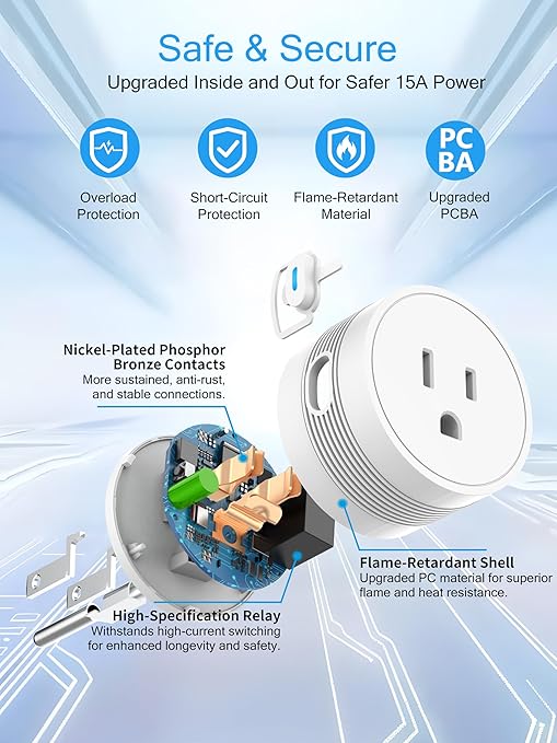 EIGHTREE Smart Plug 2025 Upgrade to 15A, Voice Control, Remote Control Outlet - Image 5