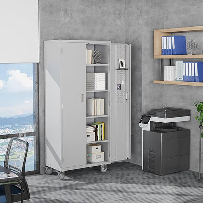 VINGLI 72'' Tall Garage Storage Cabinet, Metal Storage Cabinet - Image 8