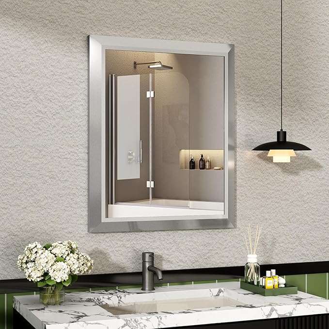 SMIROR Brushed Silver Bathroom Mirror by SMIROR