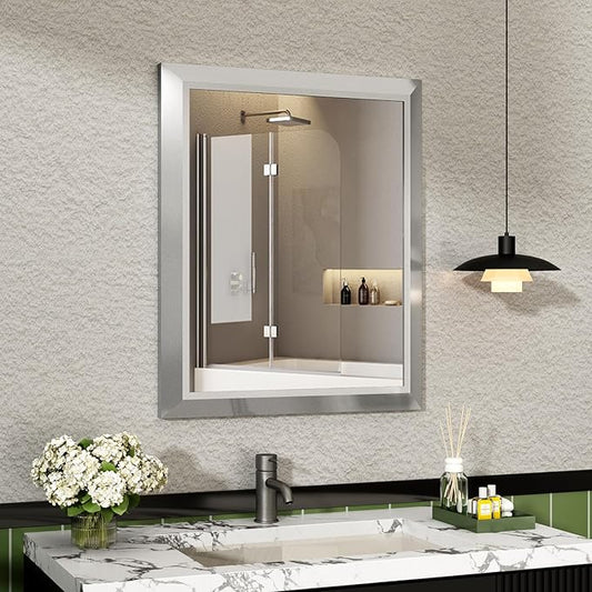 SMIROR Brushed Silver Bathroom Mirror by SMIROR