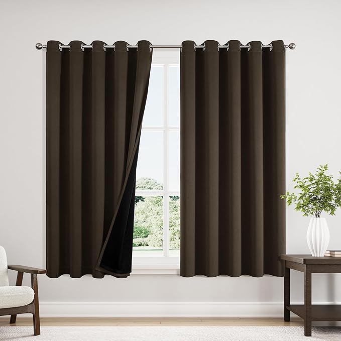 ChrisDowa 100% Blackout Curtains 63 inch Long by ChrisDowa