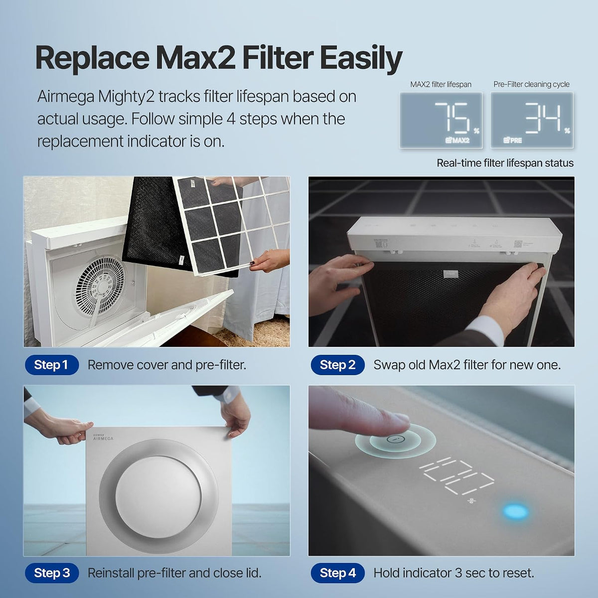 coway airmega mighty2 air purifier, next gen of, view 10
