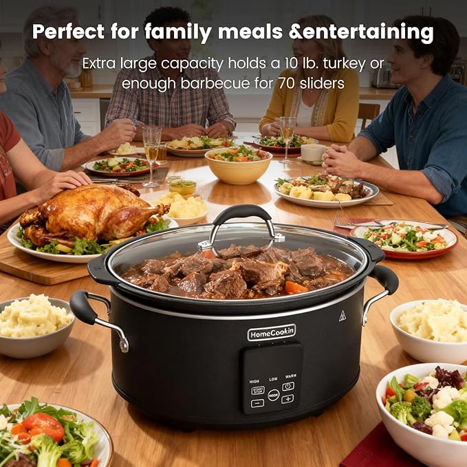 HOMECOOKIN Slow Cooker, Extra Large 10 Quart Digital Programmable Slow Cookers - Image 7