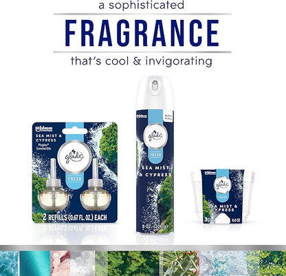 Glade 3-Wick Scented Candle Jar, Sea Mist & Cypress, Air Freshener Infused - Image 7