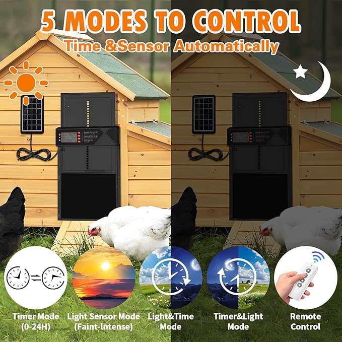 Automatic Chicken Coop Door Solar Powered, Aluminum Alloy Automatic Chicken Door - Image 3
