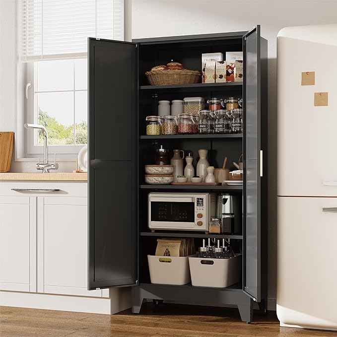 71" Tall Pantry Cabinet, Kitchen Pantry Storage Cabinets - Image 5