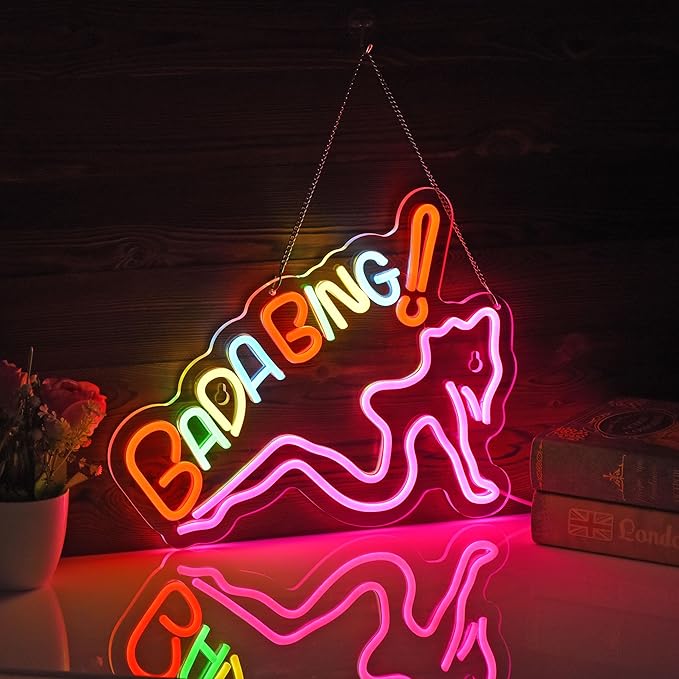 ZODZ Bada Bing Neon Sign for Wall Décor Sopranos Merch Girls Dimmable LED Neon - Image 5