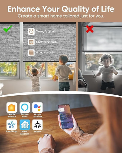 Kincmo Motorized Blinds with Remote, 100% Blackout Motorized Roller Shades Work - Image 3