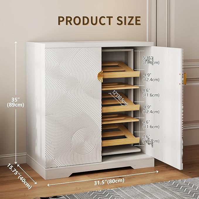 Vlsrka Shoe Cabinet Storage for Entryway, 6-Tier Rotating Shoe Cabinet - Image 2